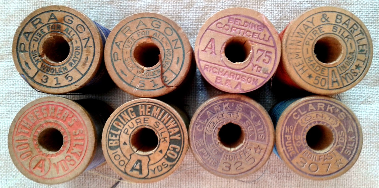Vintage Spool Thread Photography / Sewing Notion, Wooden Spools