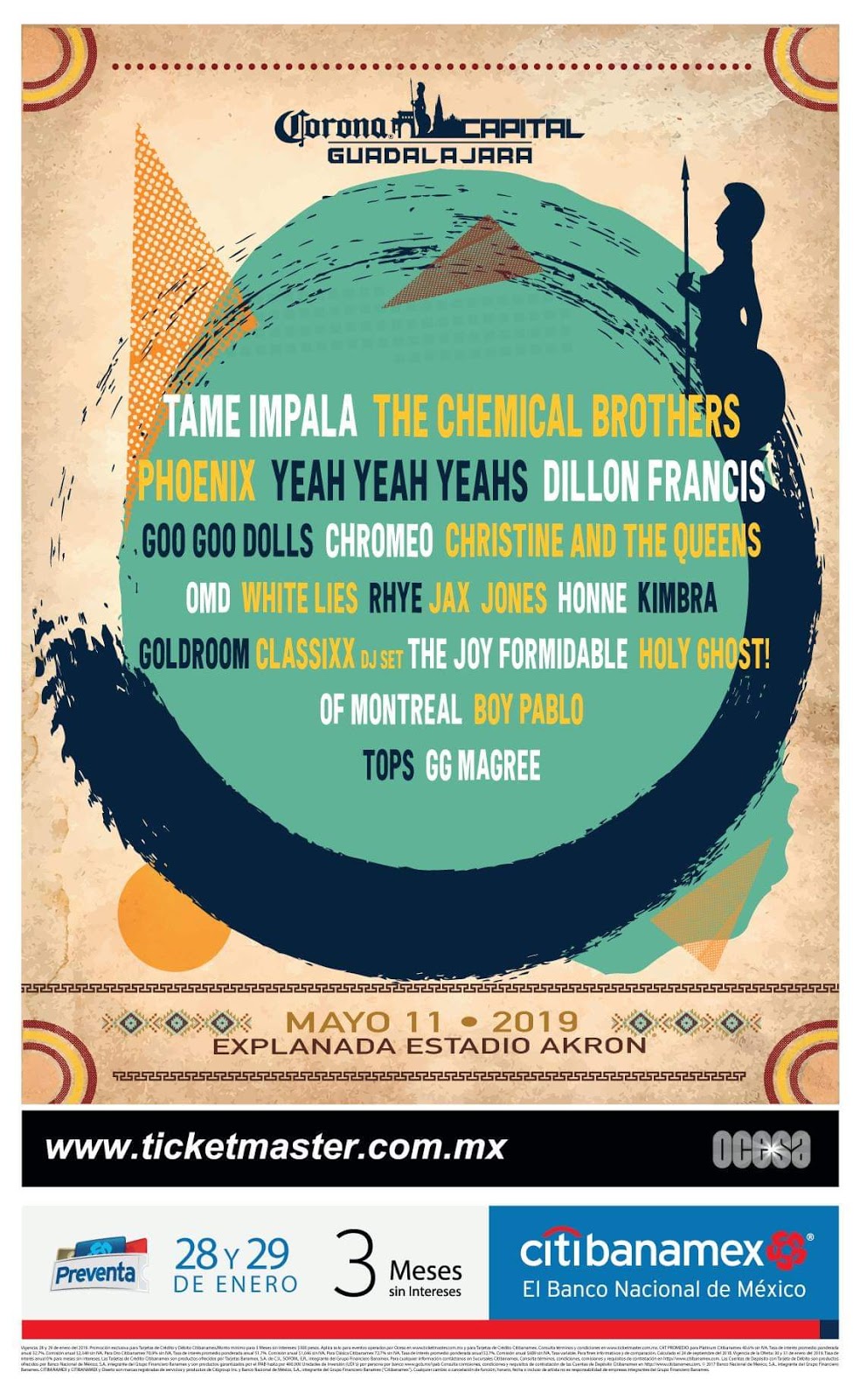 FESTIVAL CORONA CAPITAL GUADALAJARA, CARTEL ROCK360MX