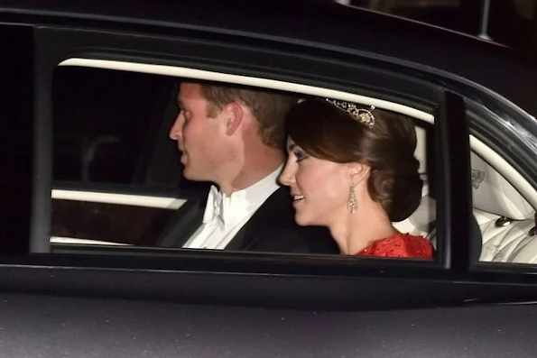 Catherine, the Duchess of Cambridge and Prince William, Duke of Cambridge. The Duchess of Cambridge will attend her first state banquet at Buckingham Palace 