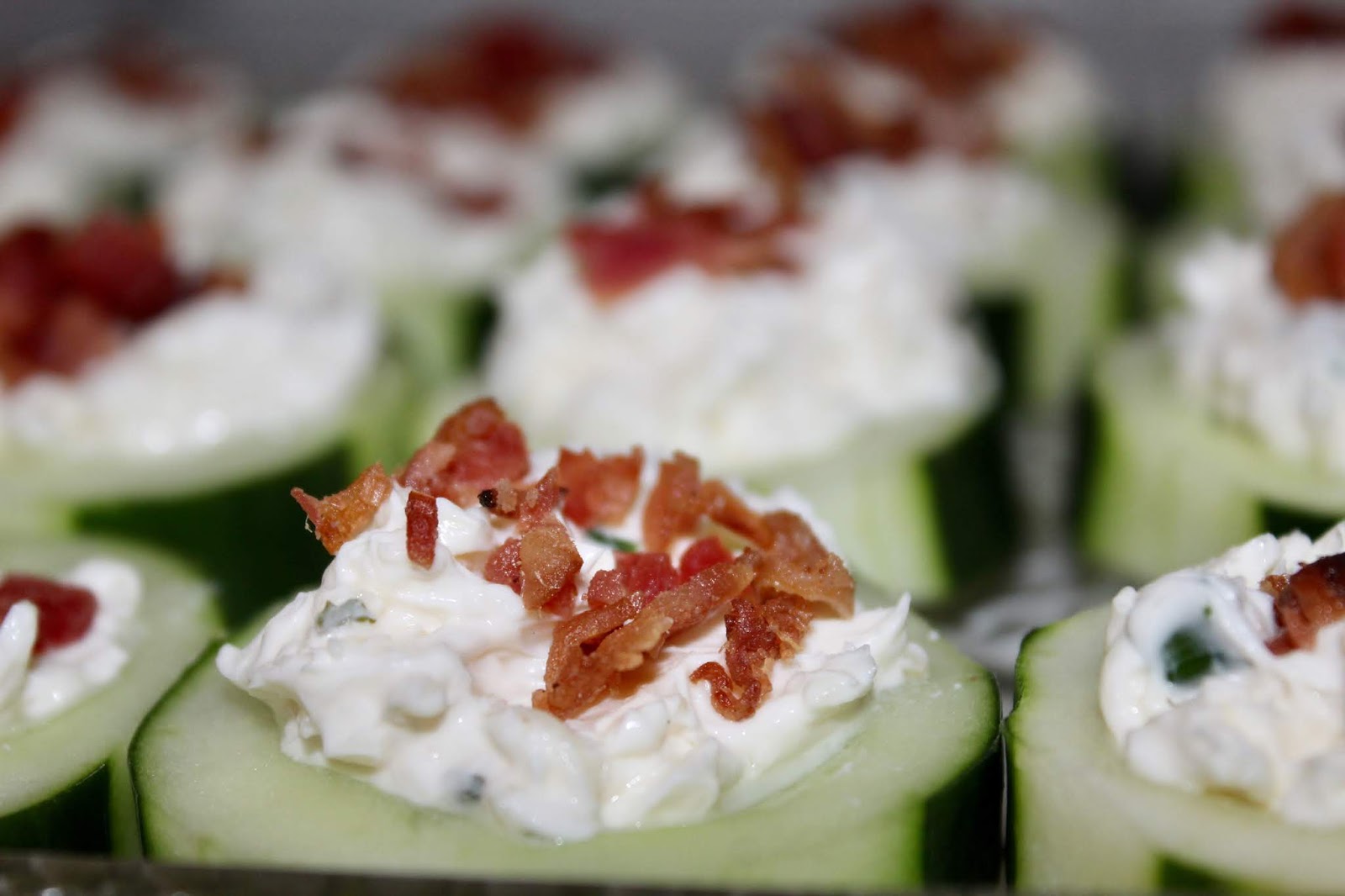 Living on Cloud Nine CREAM CHEESE & BACON CUCUMBER BITES