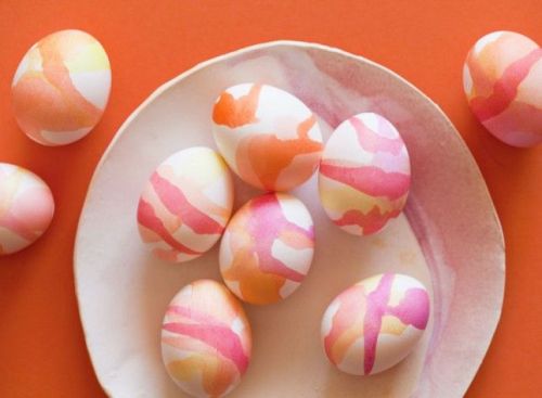 nearly monochrome watercolor Easter eggs