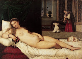 Venus of Urbino, a work by Titian painted in 1538, which is on display at the Uffizi in Florence