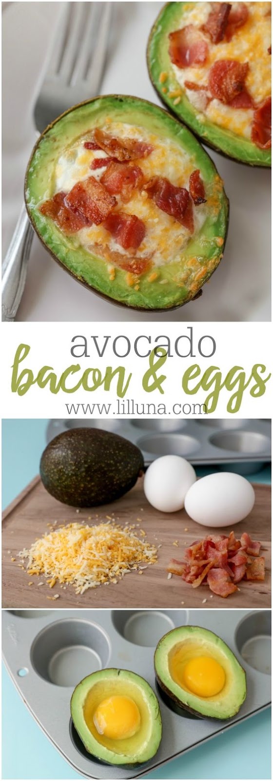 http://lilluna.com/avocado-bacon-and-eggs/ Avocado Bacon and Eggs