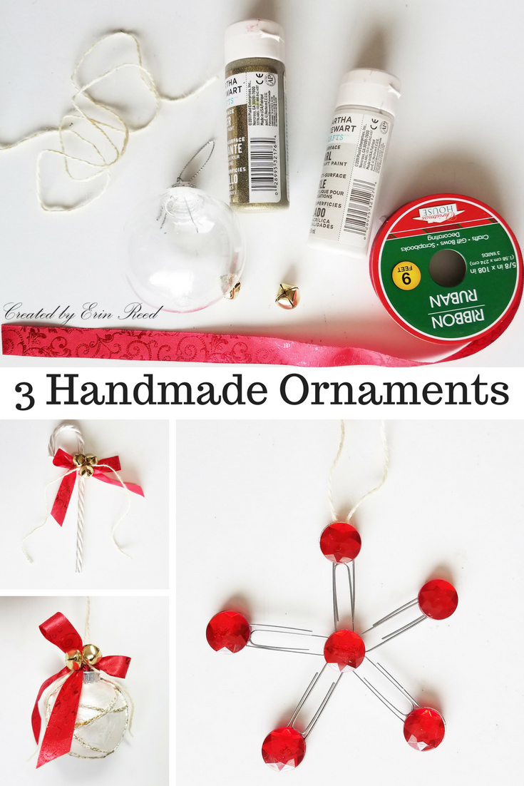Erin Reed Makes How to Make 3 EASY Christmas Ornaments Using Dollar Tree Supplies