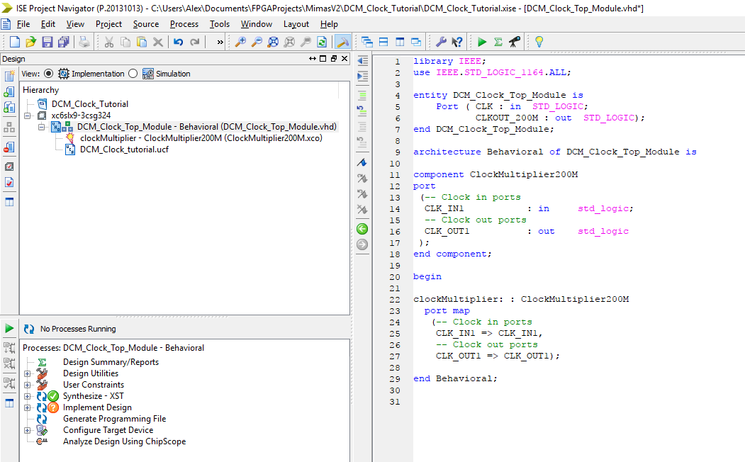 The Answer is 42!! Tutorial for Xilinx DCM Clock Generator with the