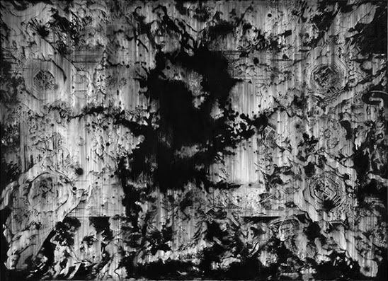 drawing Alain Huck Nebula, 2011 charcoal on paper 271 x 400 cm