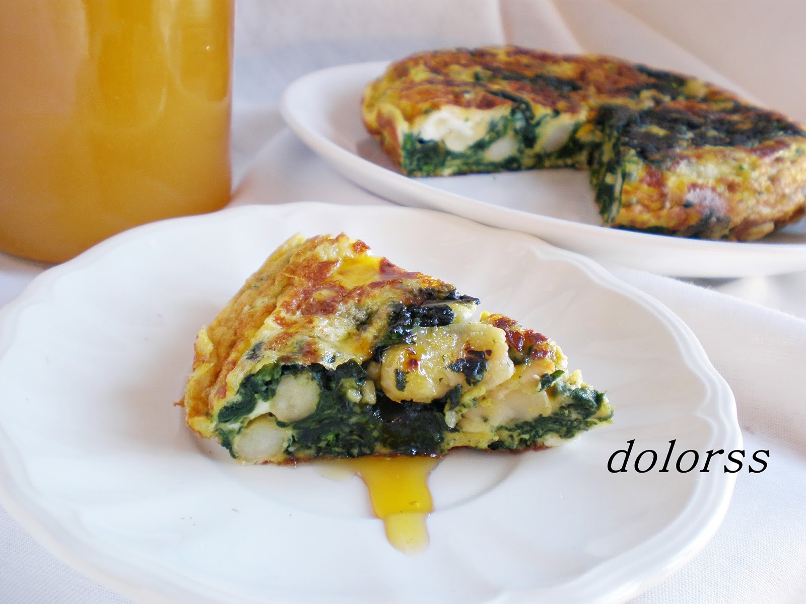 Blog de cuina de la dolorss Tortilla de espinacas con miel