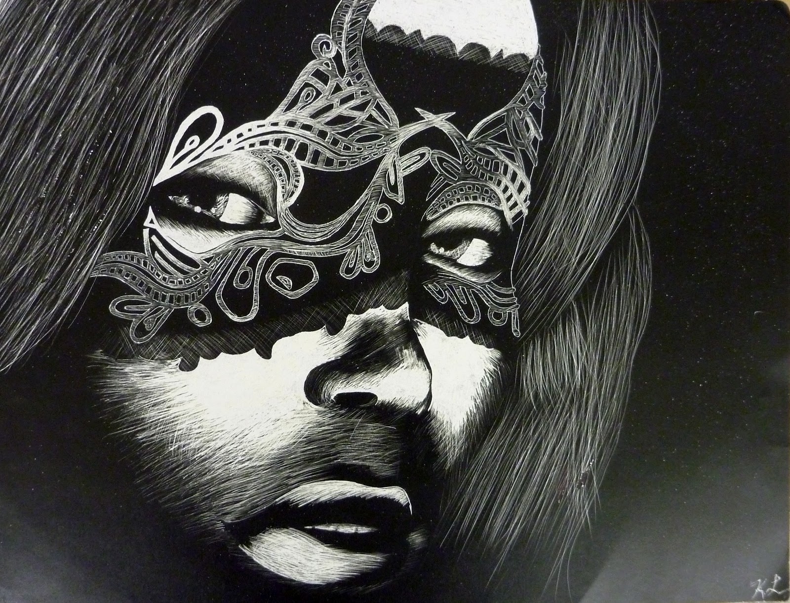 Splatters and Smudges Scratchboard Art (2010)