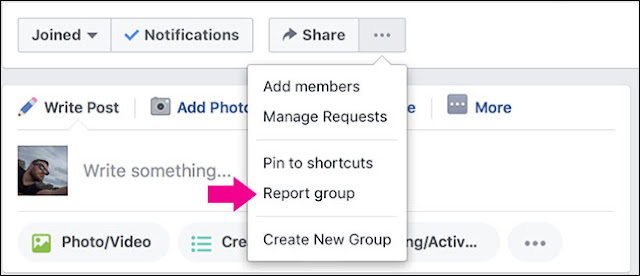 How to Report a Whole Facebook Group