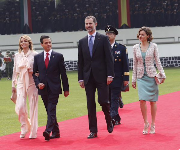 King Felipe VI of Spain and Queen Letizia of Spain, Enrique Peña Nieto, President of Mexico and Angelica Rivera, First Lady of Mexico, during a reception given by Mexican President Enrique Peña Nieto and his wife First Lady Angelica Rivera 