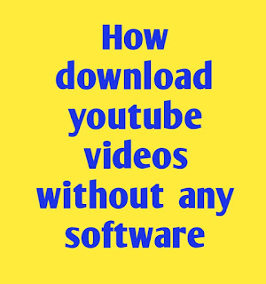 How download youtube videos without any software