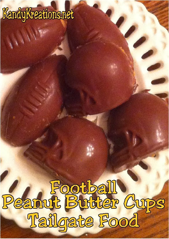 Football Peanut Butter Cups Tailgate Food by Kandy Kreations