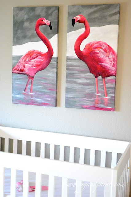 Pink Flamingo Themed Baby Nursery