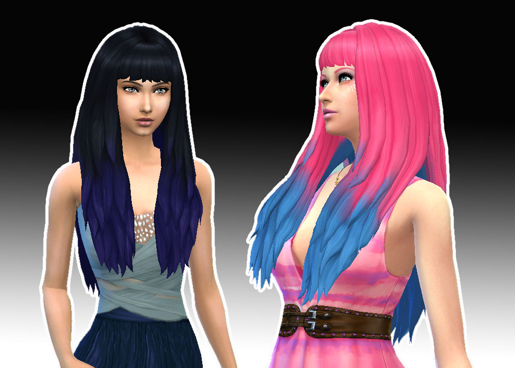 Sims 4 Two Color Hair,Sims 4 Two Tone Hair Color Cc All Free ...