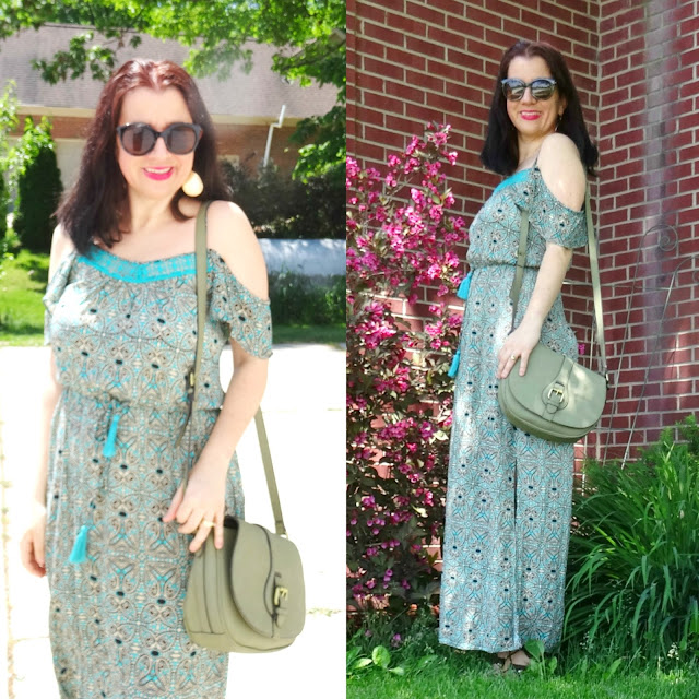 Elegance and Mommyhood.: Green Ethnic-Print Maxi Dress with Olive ...