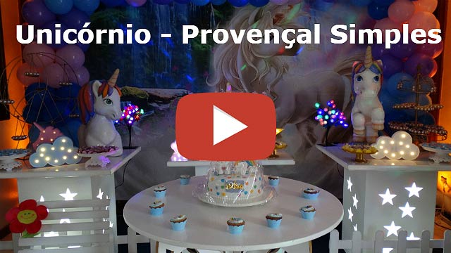 Decoração provençal Unicórnio para festa de aniversário Decoração provençal Unicórnio para festa de aniversário