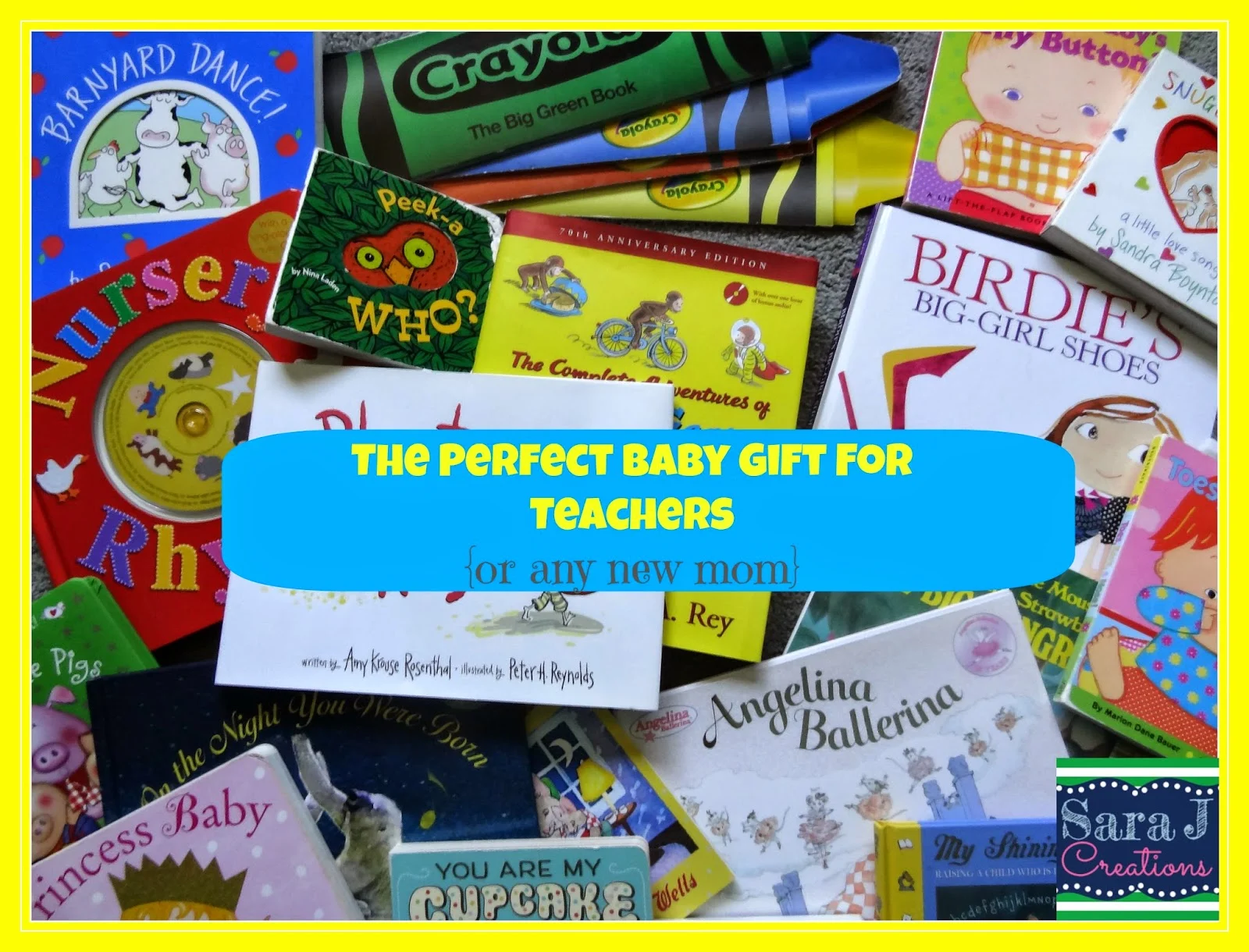 Giving books instead of cards makes the perfect collection for a new baby