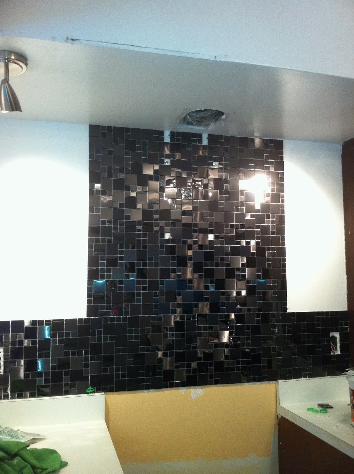 Decor4poor Bejeweled Backsplash, Paint, and Light