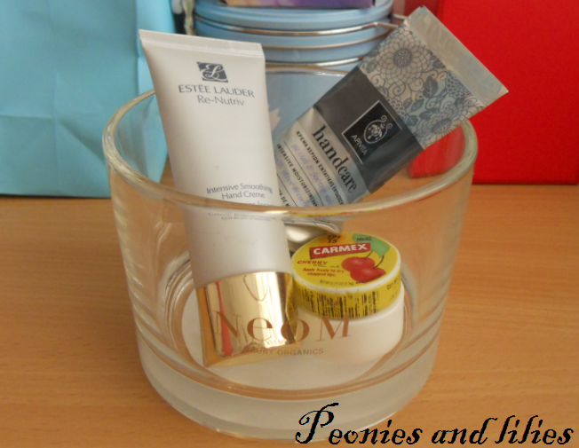 Reusing empty candle glasses and tumblers Peonies and lilies