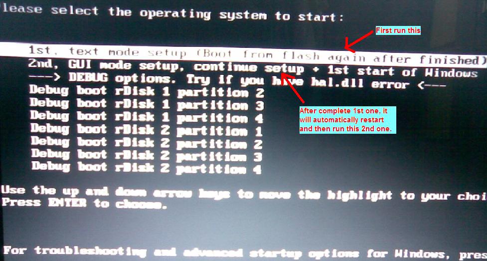 Inf файл txtsetup испорчен состояние 18