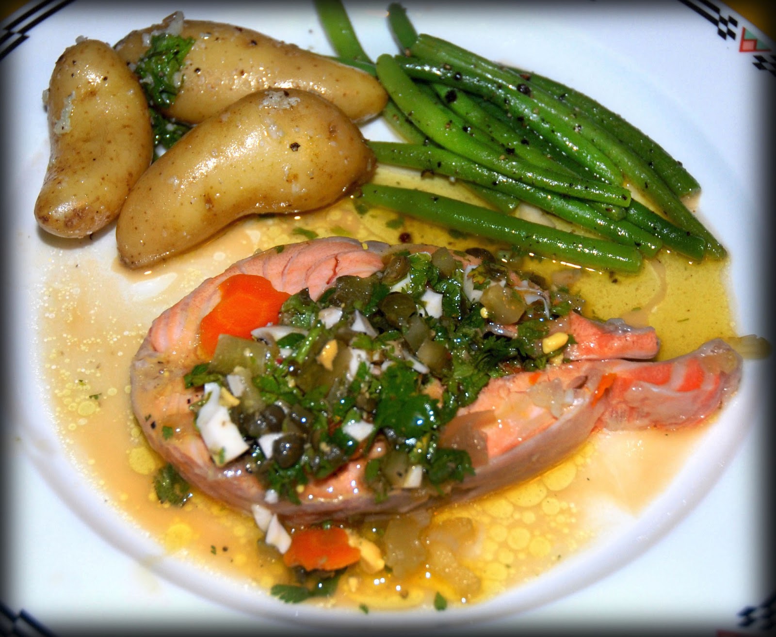 James Walsh Food And Movie Diary Salmon Steak Poached In Court