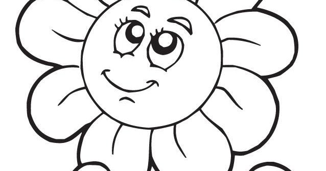 printable smiling flower coloring page for kids - Didi coloring Page