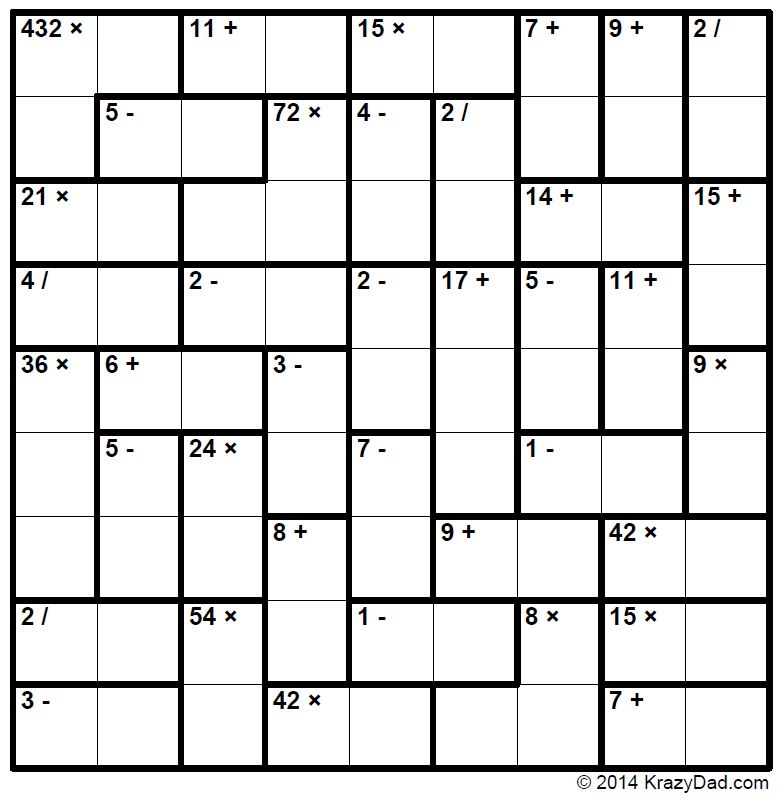 Webster s kenken puzzle logic revealed kenken puzzle number 22