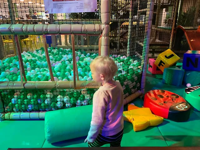 Exploring the toddler soft play area at Dinotropolis