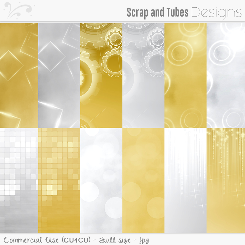 IN STORE Silver and Gold Papers (CU4CU) Scrap and Tubes Designs