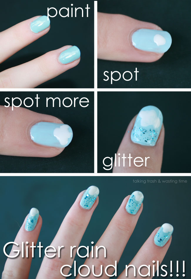 Make Glitter cloud rain nail art | EASY DIY | Now thats Peachy