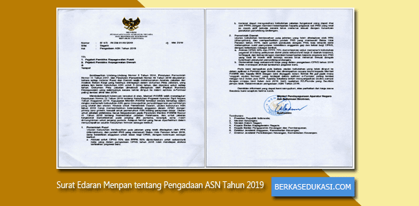 Surat Edaran Menteri Panrb Tentang Pengadaan Asn Tahun 2019