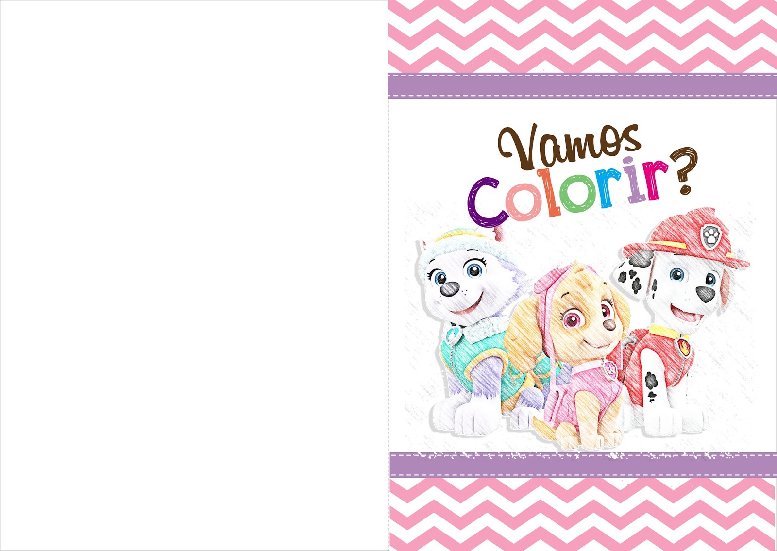 Livro de colorir - Patrulha Canina menina - arte digital
