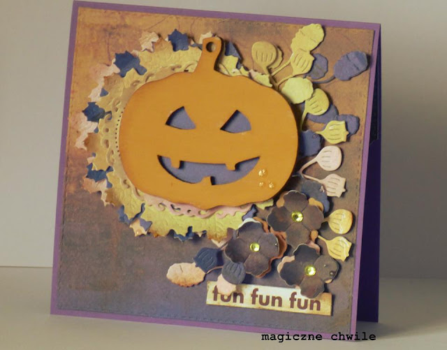 kartka Bożeny kartka ozdobiona halloweenową dynią