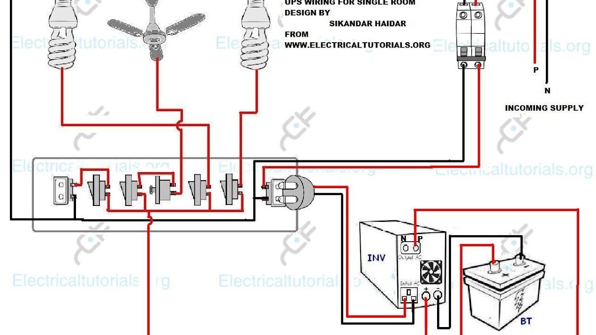 Ups Wiring Inverter Diagram, How To Wiring Single Room