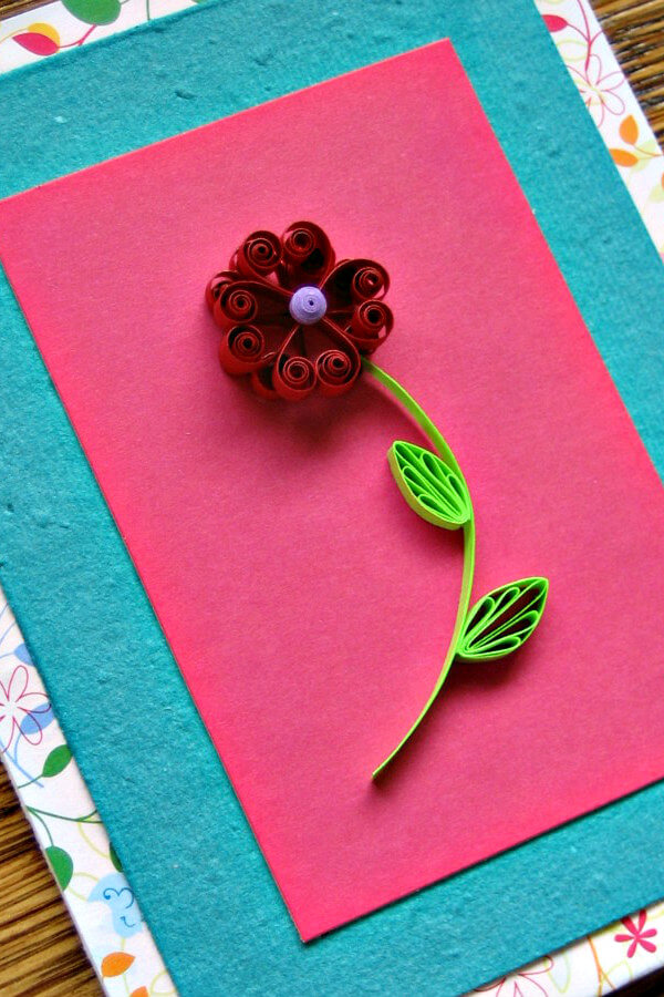 Quilled Valentine Flower Card Tutorial
