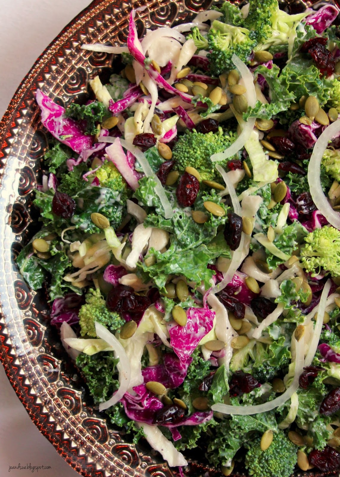 Jo and Sue Kale and Cabbage Salad with Poppy Seed Dressing