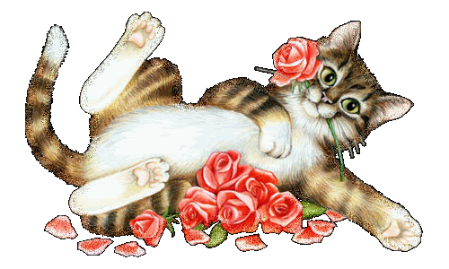Resultado de imagen para gifs de corazones y rosas y flores gatos perros con movimientos