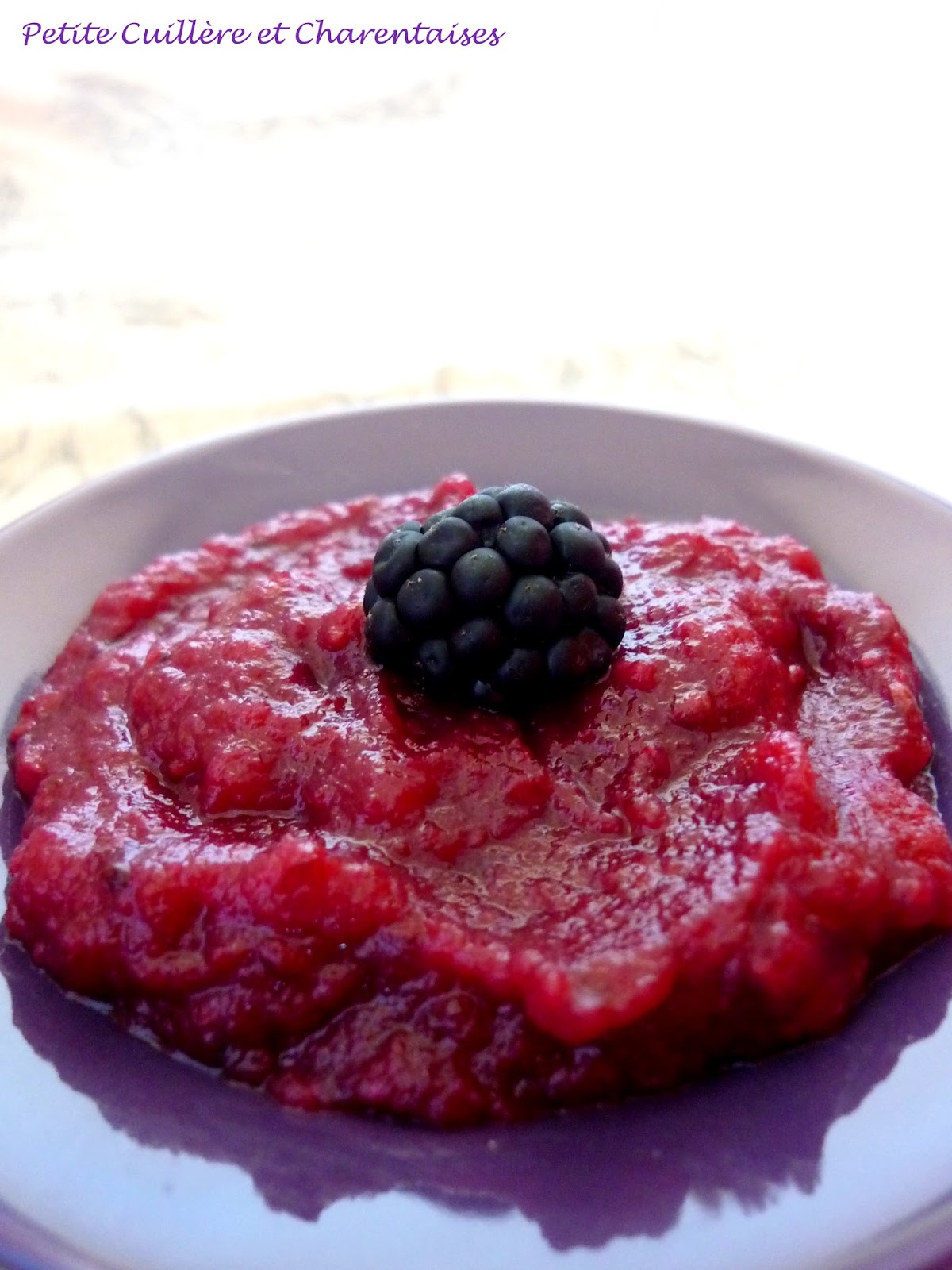 Petite Cuillère et Charentaises Compote Mûres, Pommes et Réglisse