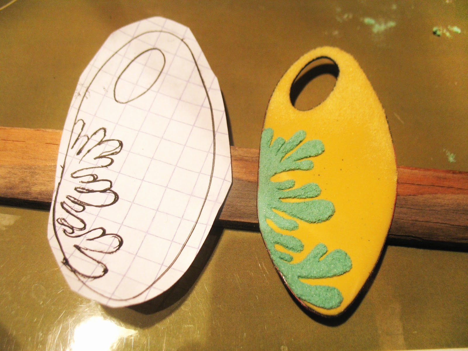 Amanda DelaCruz painting with enamel