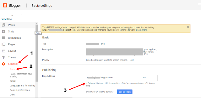 cara setting custom domain blogspot blogger di domainesia 1