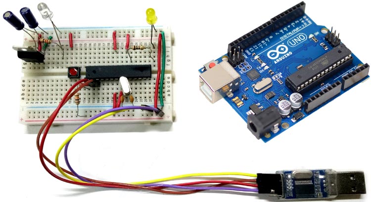 How to Burn Arduino Bootloader in Atemga328 IC and Program it using ...