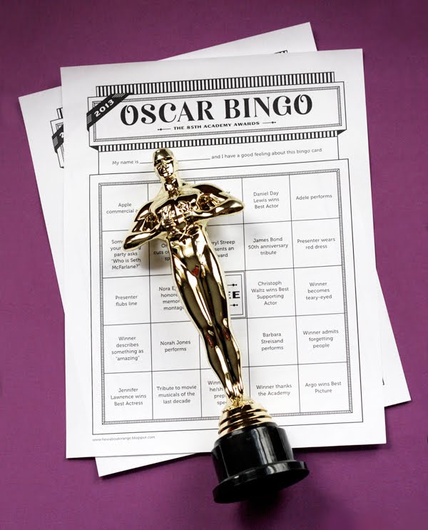 2013 Oscar bingo printable cards