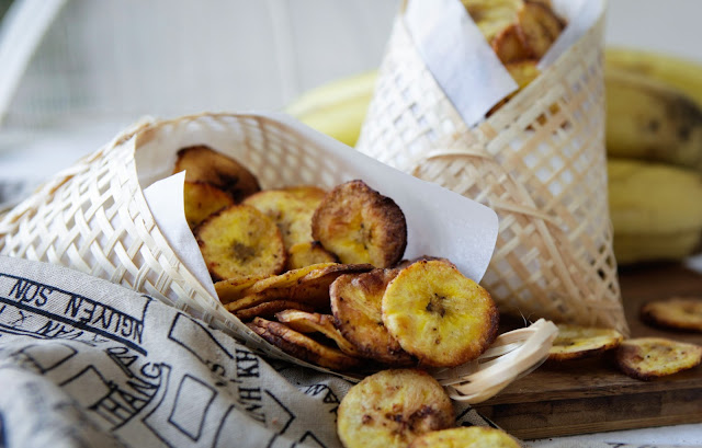 Baked Plantain Chips 3 Ways