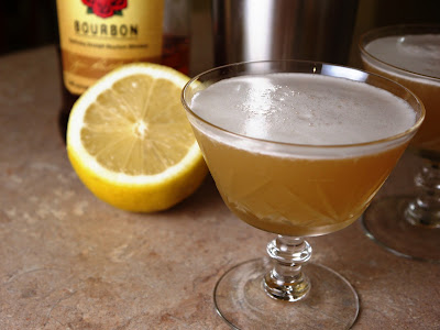 Bourbon sour with egg white