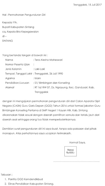 Contoh Surat Pengunduran Diri Ketua Rt Detil Gambar Online