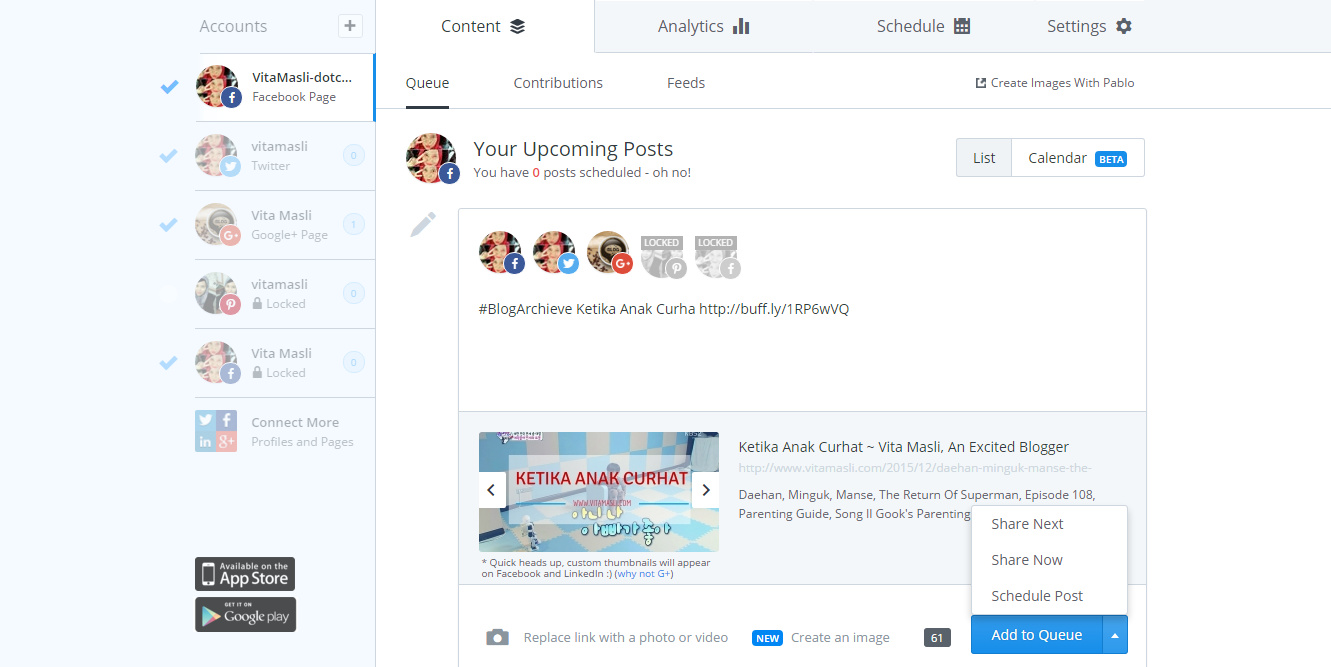 Buffer Social Media Scheduling Apps