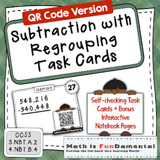https://www.teacherspayteachers.com/Product/4th-Grade-Subtraction-with-Regrouping-with-self-checking-QR-Code-Task-Cards-2800258