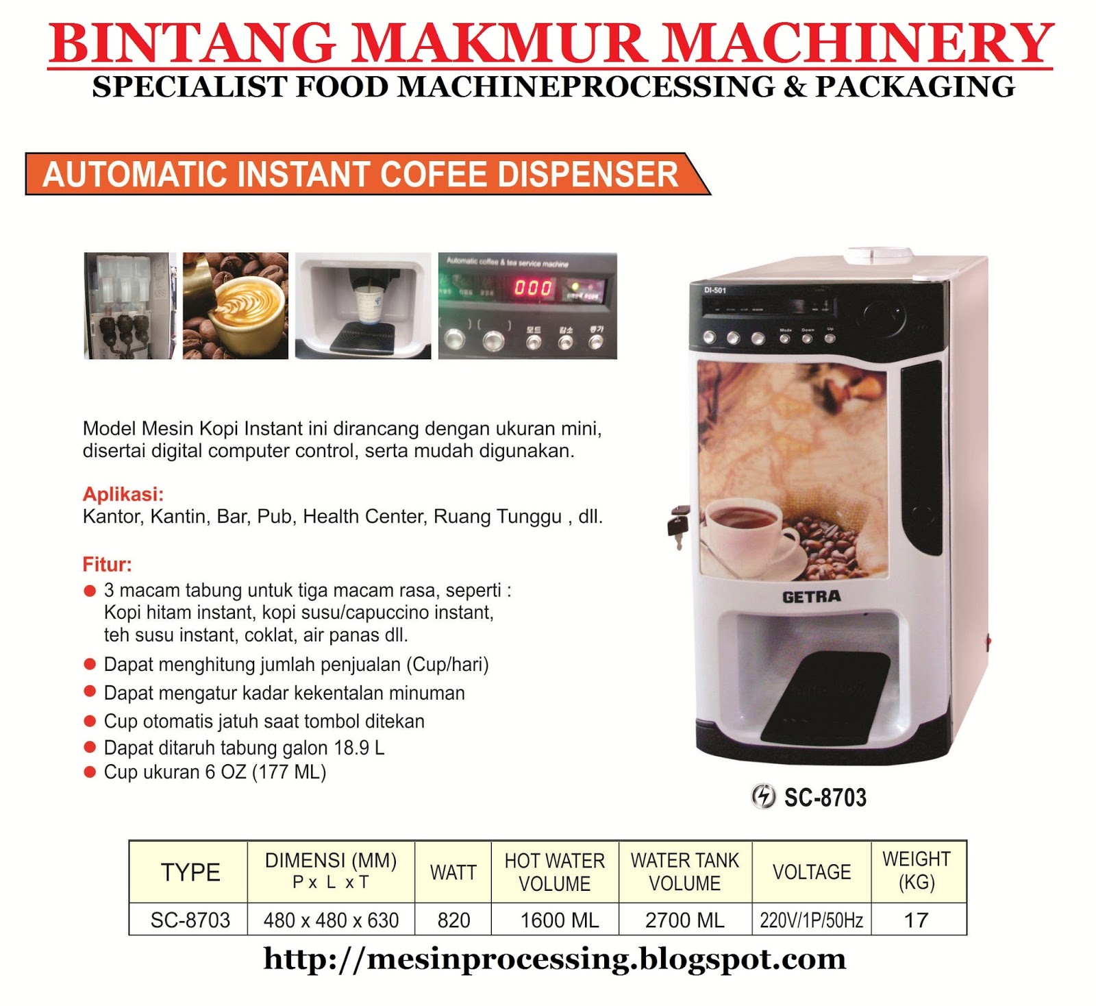 AUTOMATIC INSTANT COFFEE DISPENSER Bintang Makmur