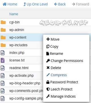 Cara Backup folder wp-content