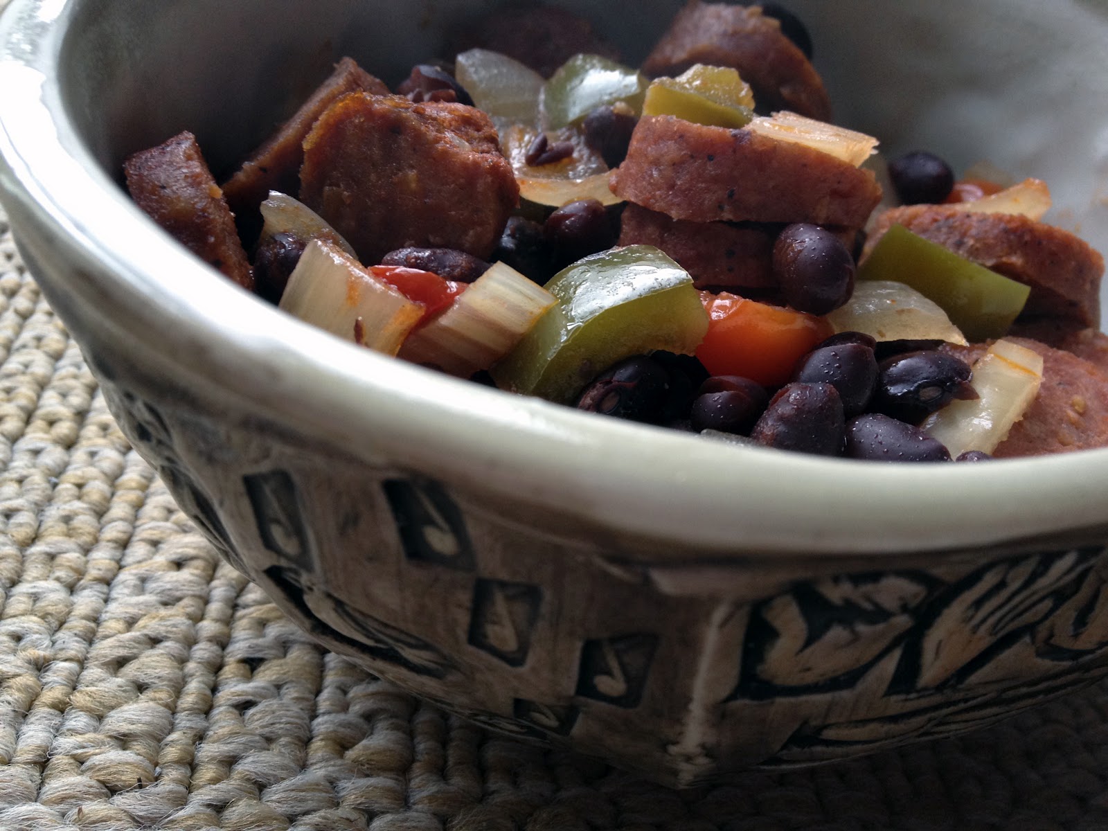 letter blocks say what? Recipe of the Week Slow Cooker Creole Black Beans and Sausage